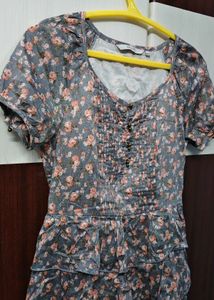 Tiered Floral Print Dress
