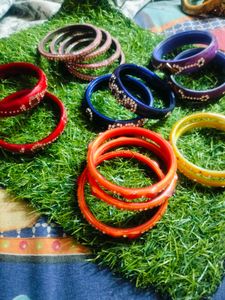 Sparkling Multi-Color Bangles Set