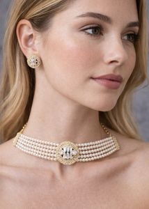 Pearl Diamond Necklace Set