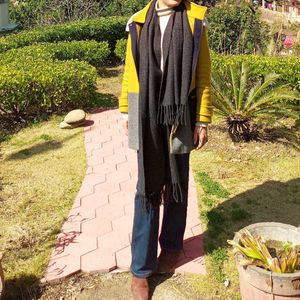 Stylish Mustard Wool Blend Coat