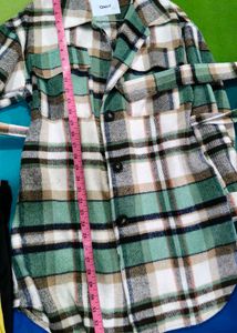 ONLY Plaid Shacket with Belt