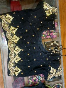 Ready too wear Black Embellished Saree