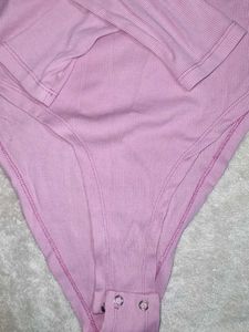 Zara Pink Long Sleeve Bodysuit - Size M
