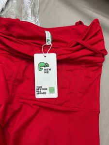 NewMe Red Bodycon Mini Dress With Frill