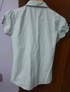 Cute Striped Puff Sleeve Top