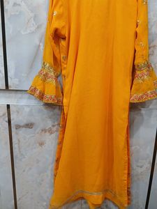 Yellow Embroidered Kurti