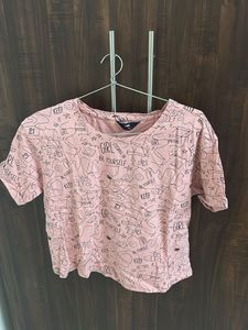 Cute Pink Graphic Print T-Shirt