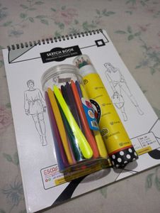 sketchbook and colours combo set