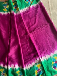 Pink And Green Silk Saree