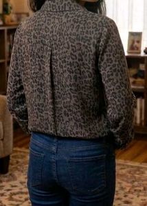 Leopard Print Button-Down Shirt
