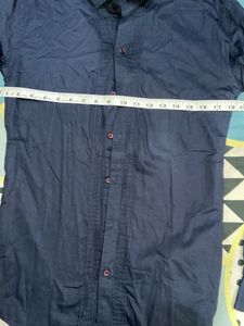 Classic Navy Blue Men's Dress Shirt