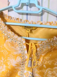 Vibrant Yellow Floral Kurta