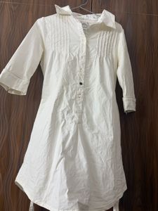 Classic White Pleated Tunic Top