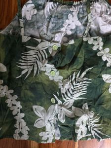 Green Floral Print Camisole Top