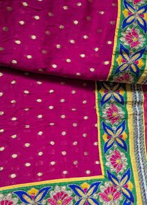 Vibrant Pink Embroidered Saree
