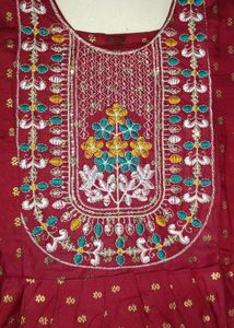 Elegant Maroon Kurta with Golden Motifs
