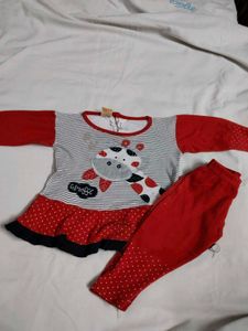 kids' Cute Giraffe Print Baby Girls Outfit