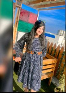 Chic Polka Dot Dress with Bell Sleeves