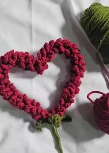 handmade crochet heart bouquet