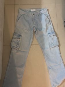 snitch Light Wash Cargo Jeans