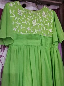 Asymmetric Green Maxi Dress