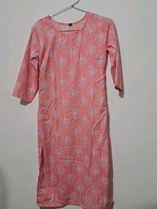 Peach Printed Kurta