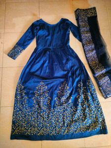 Blue Embroidered Anarkali🧙💎🧋🥤