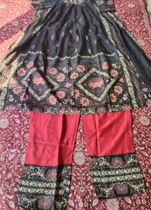 Elegant Black Floral Kurta pant Set