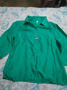 Emerald Green Collared Top