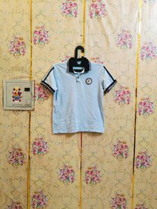 🇳🇿💫🎀Light Blue Polo Shirt with Black Accents