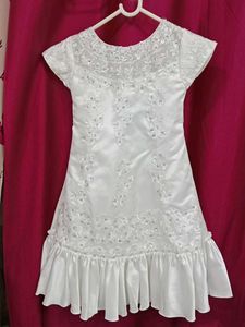 White Embellished Party Dress