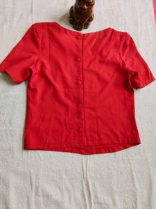 Vibrant Red Short Sleeve Top
