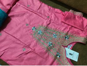 Beautiful Pink Embroidered Kurta Set