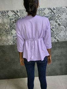 Stylish Lavender Peplum Top