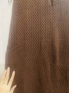Brown Crochet Sleeveless Beach Midi Dress