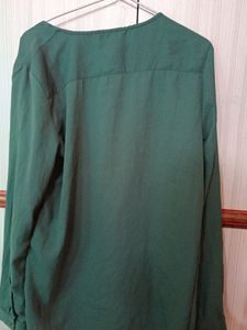 Green Colour Shirt Pattern Top