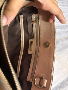 ALDO Cream Handbag with Lock Charm