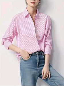 Pink Striped Relaxed Fit Shirt