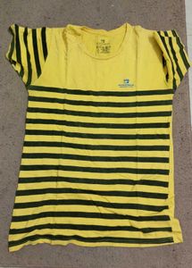 Striped Yellow Casual T-Shirt