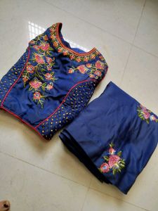 Elegant Blue Embroidered lehnga blouse