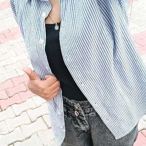 Striped Button-Up Shirt