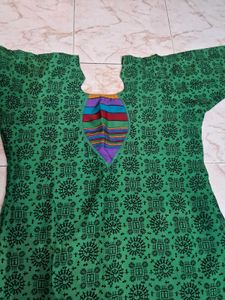 XL Pure Cotton 3pcs Kurti Set