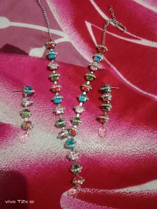 Multi-Color Stone Necklace &amp; Earring Set