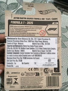 HOTWHEELS ASTON MARTIN FORMULA ONE TEAM