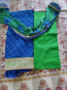 Vibrant Blue & Green Kurta Set