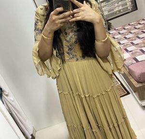 Elegant golden touch Embroidered Gown