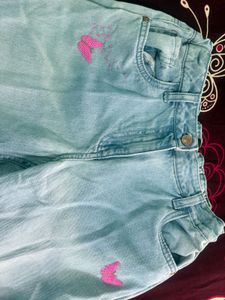 Light Wash Jeans with Heart Detail