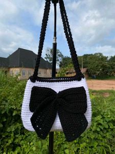Crocheted Handbag with Bow