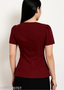 Elegant Burgundy Peplum Top