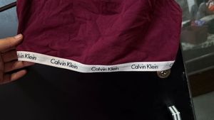 Calvin Klein Burgundy Logo Trim Top